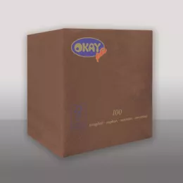 Serviettes 25x25 2v 1/4 Marron (6E)